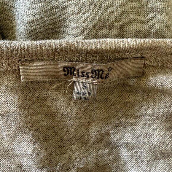 size SMALL tan cardigan MISS ME lace rhinestones embellished button up ombre S - Picture 5 of 11